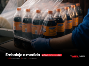 Embalaje a medida con película termoencogible de MDL Plásticos y Empaques para botellas